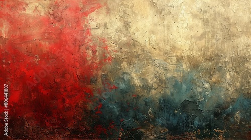 abstract red, blue and whit...