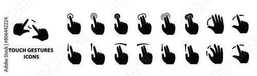 Touch gestures icons.