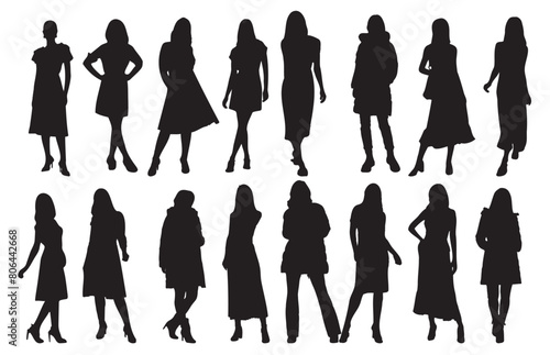 Business woman silhouette fashion girl silhouette
