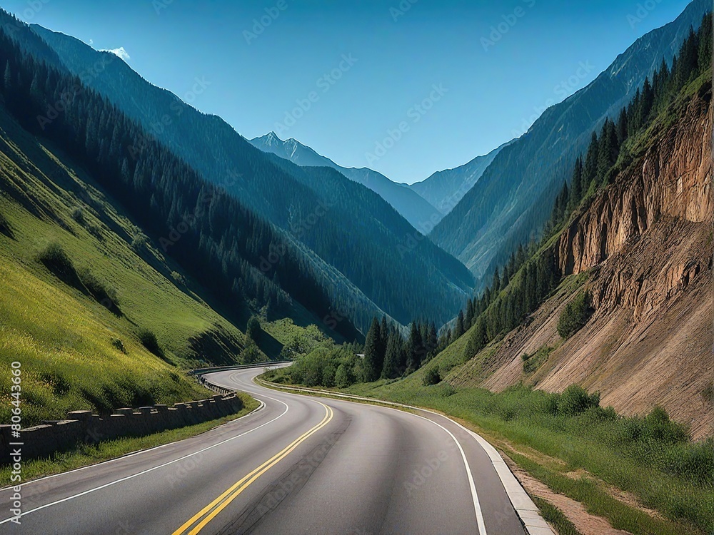 Naklejka premium road in mountains