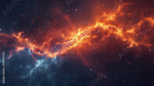Vibrant Cosmic Clouds  Stunning Space Nebula in a Starry Night Sky - Perfect Astronomy   Science Background Wallpaper