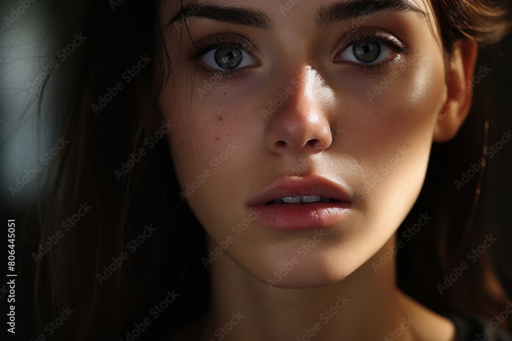 Fototapeta premium Thoughtful woman with intense gaze