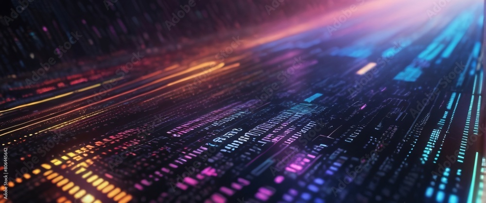 An abstract digital background with binary code and AI algorithms running in the background An abstract digital background with binary code and AI algorithms running in the background