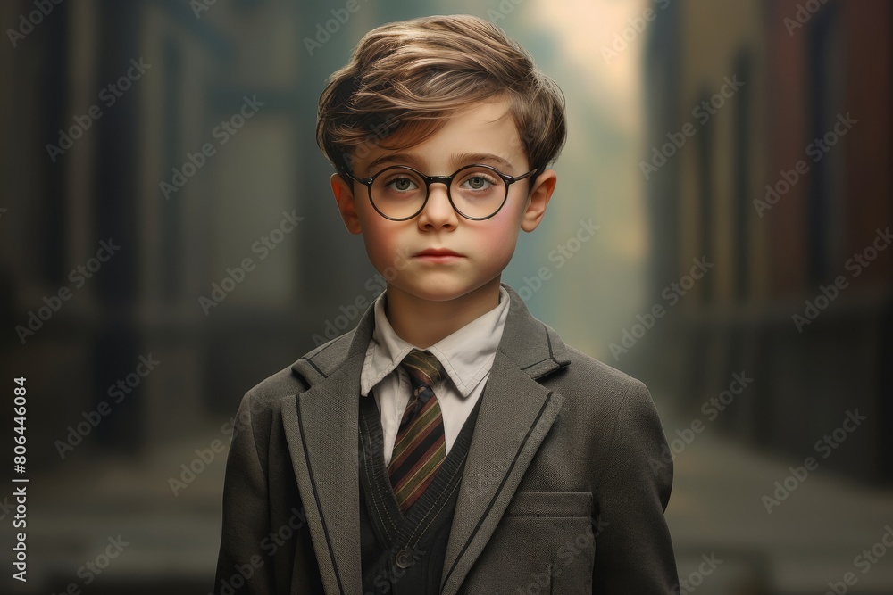 young boy in formal attire with glasses young boy in formal attire with glasses