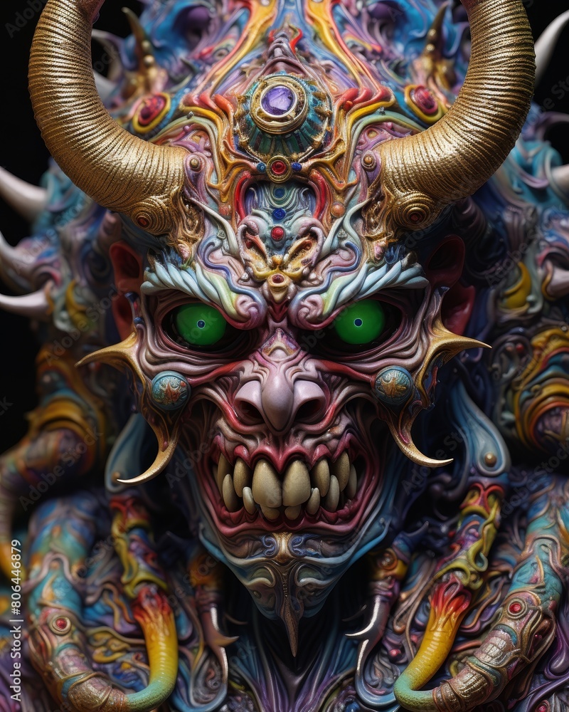 Fototapeta premium Vibrant and Intricate Fantasy Demon Creature