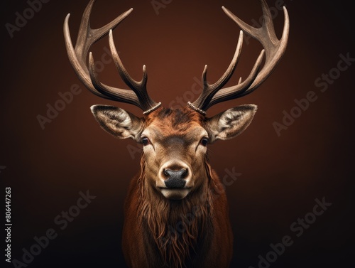 Majestic deer with large antlers