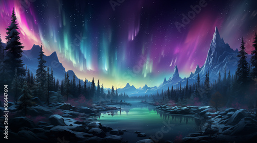 Awe-Inspiring Aurora Borealis in a Pristine Forest Setting