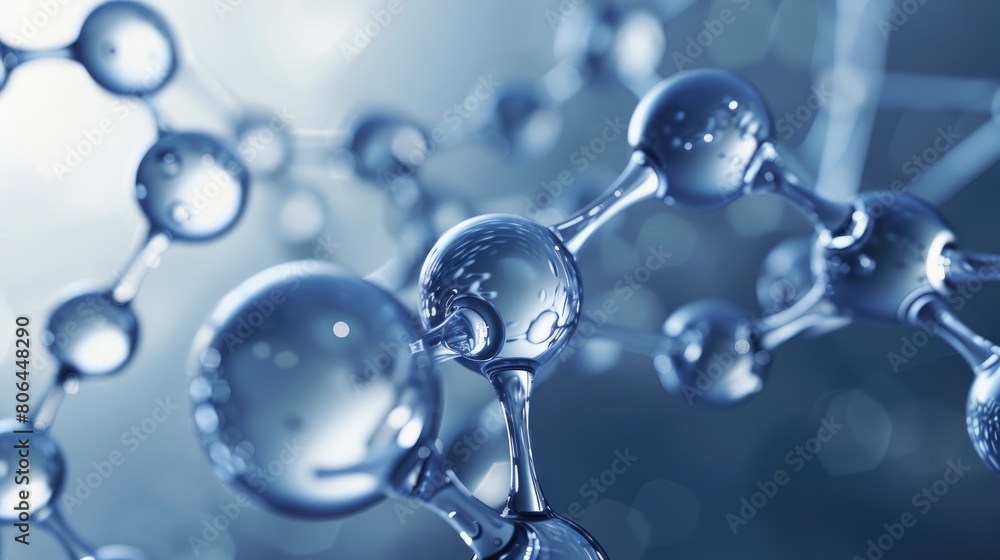 Macro shot captures molecular structure with atom connections against abstract backdrop. Ai Generated Macro shot captures molecular structure with atom connections against abstract backdrop. Ai Generated