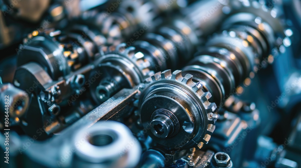 Close-up of transmission gearbox part with cogwheels, illustrating transmission mechanism. Ai Generated Close-up of transmission gearbox part with cogwheels, illustrating transmission mechanism. Ai Generated