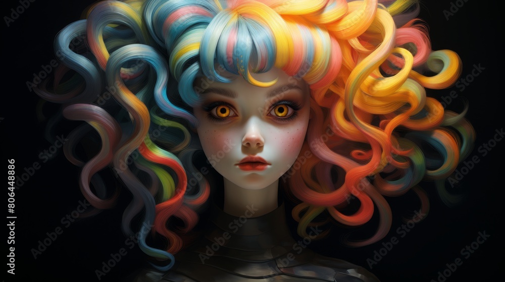 Vibrant and Whimsical Artistic Portrait Vibrant and Whimsical Artistic Portrait