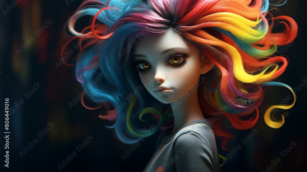 Fototapeta premium Vibrant and Expressive Digital Portrait