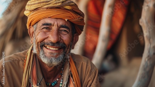 Spontaneous portrait of an arabic man smiling