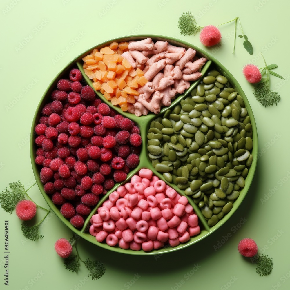 Healthy snack platter with fresh fruits and vegetables Healthy snack platter with fresh fruits and vegetables