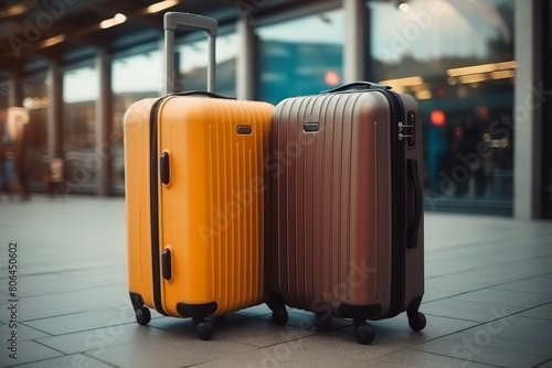 Suitcases at the airport terminal