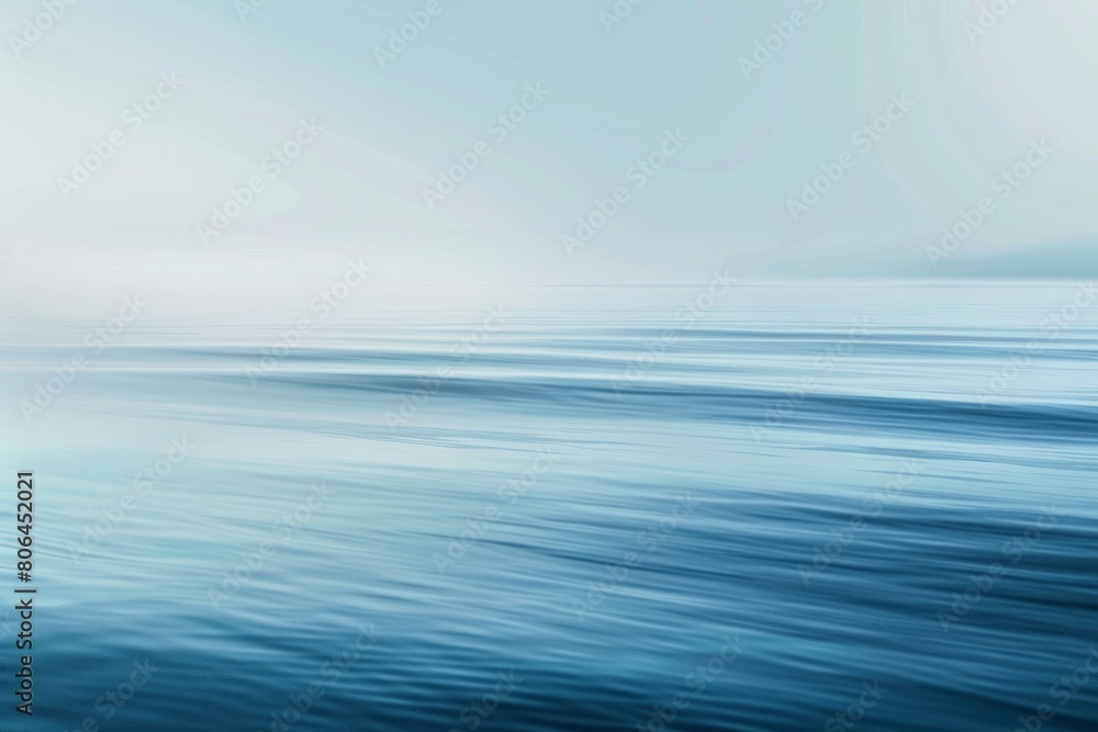Fototapeta premium Oceanic Tranquility: A Peaceful Blue Sea with Delicate Clouds Drifting Above.