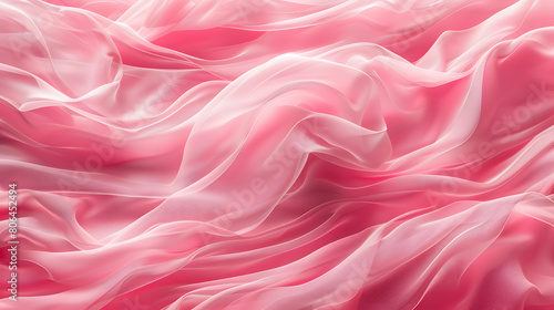 Ethereal Waves of Pink and Red Silk Fabric