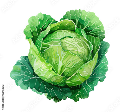 cabbage watercolor digital painting good quality