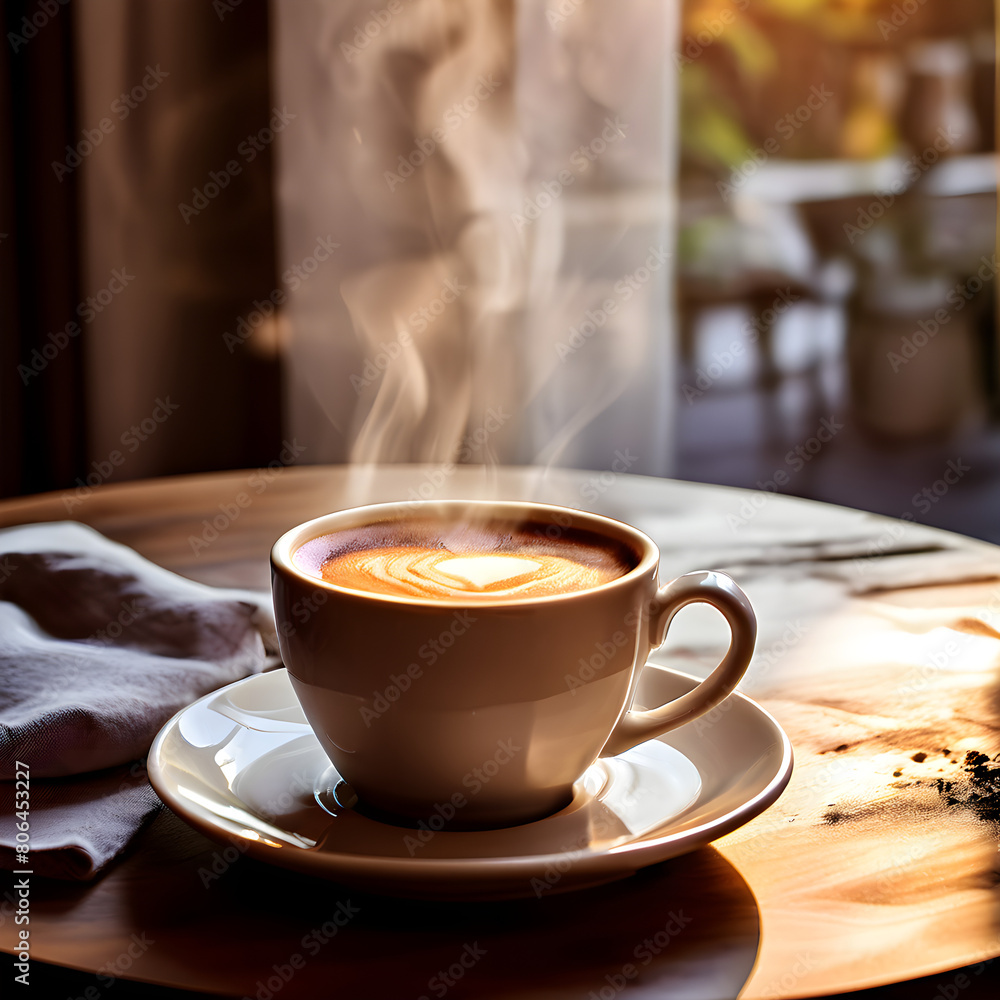 cup of coffee on table cup of coffee on table