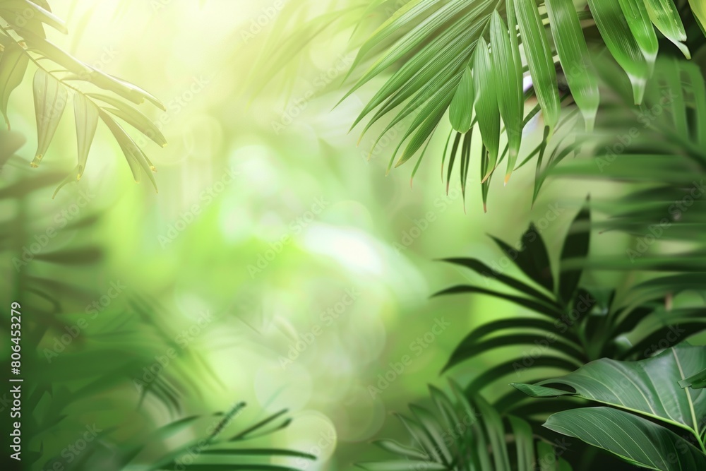 Serenade of Greens: Leafy Green Background and Foreground Creating a Lush Oasis.