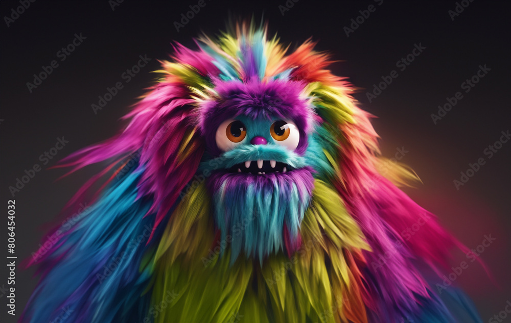 A colorful monster with big eyes and a mouth full of teeth A colorful monster with big eyes and a mouth full of teeth