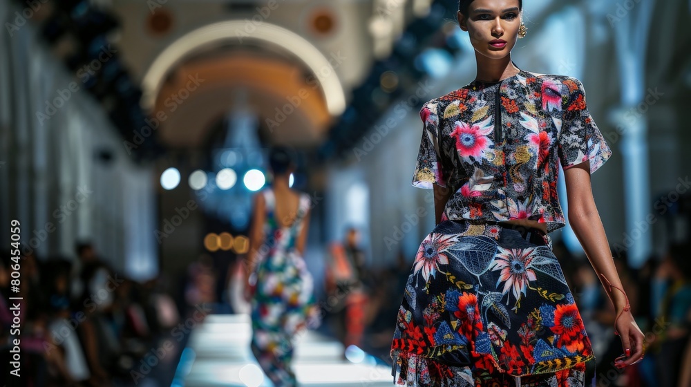 Fototapeta premium Designer label showcased on the runway during a prestigious event