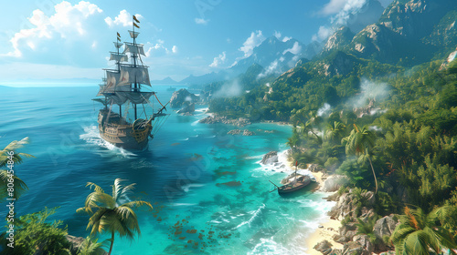 Pirate ship at the Caribbean