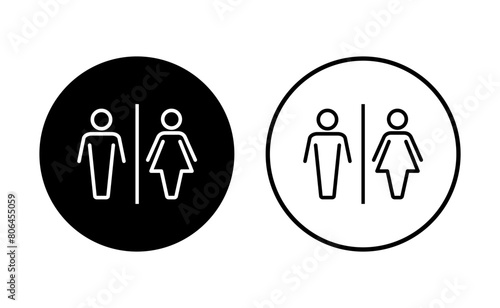 Toilet icon set. restrooms icon vector. bathroom sign. wc, lavatory