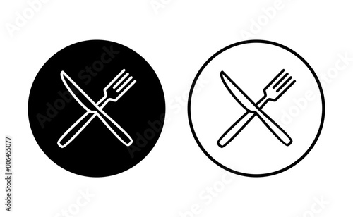 spoon and fork icon set. spoon  fork and knife icon vector. restaurant icon