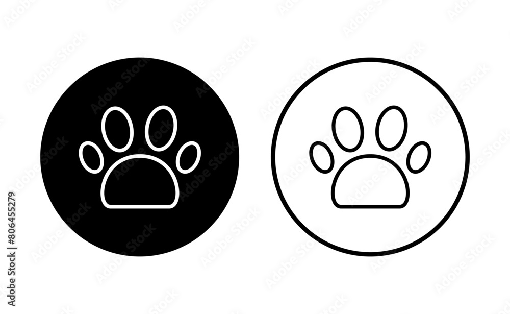 Paw icon set. paw print icon vector. dog or cat paw Paw icon set. paw print icon vector. dog or cat paw