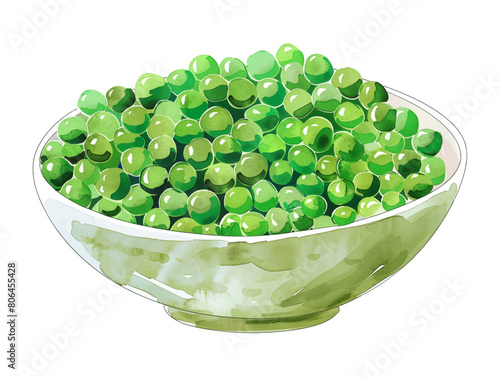 pea bowl watercolor digital painting good quality