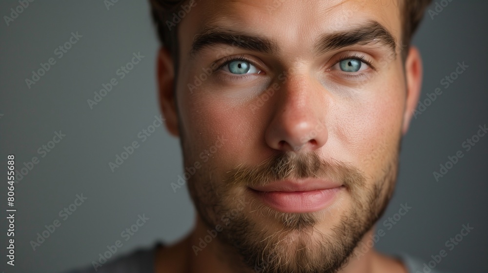 Obraz premium close-up image of a young man with a blonde beard
