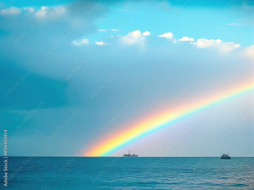 rainbow over the sea