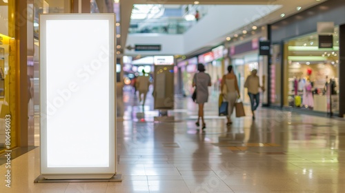 Vertical blank signboard mockup template for media display. Ai Generated