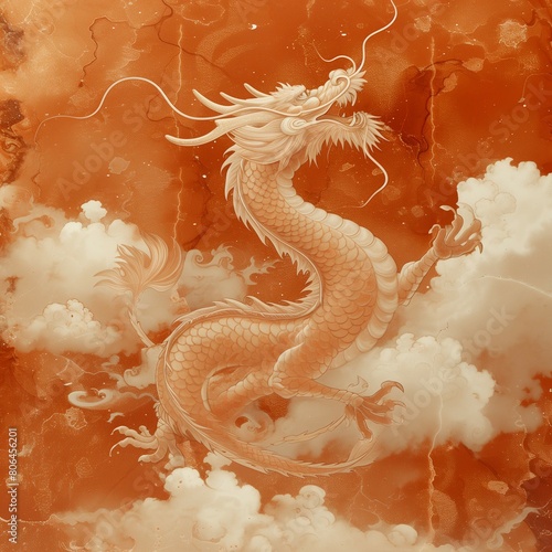 Oriental dragon decorative illustration