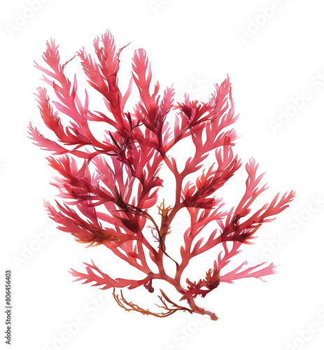 seaweed red watercolor digital painting good quality