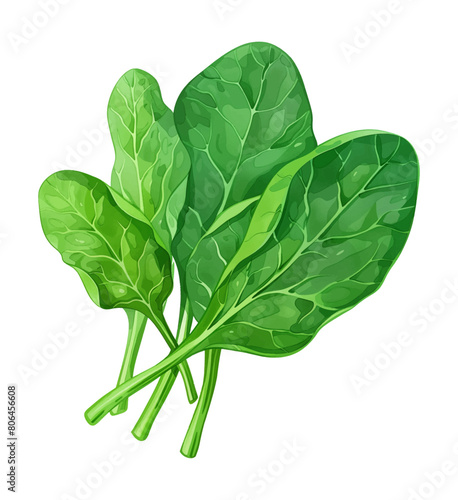 spinach watercolor digital painting good quality