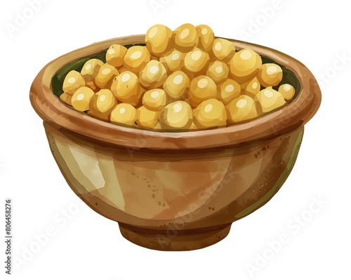bowl soy bean watercolor digital painting good quality