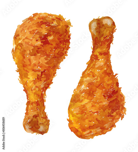 chicken drumsticks watercolor digital painting good quality