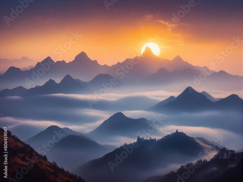 sunrise in the mountains