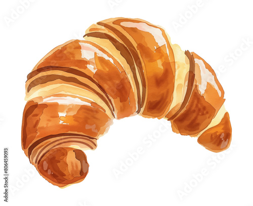 croissant watercolor digital painting good quality