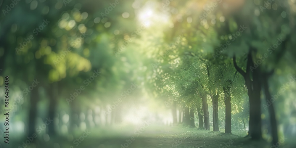 Obraz premium A forest with trees and a path