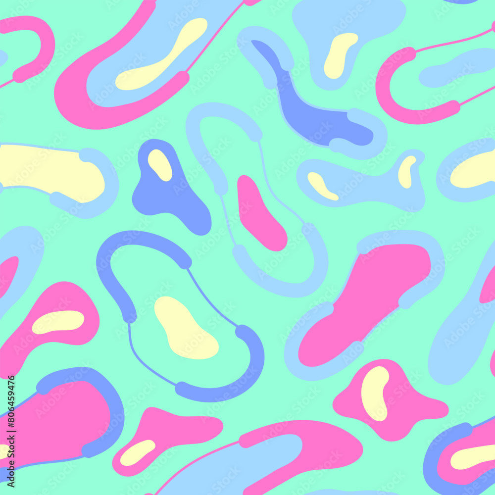 Seamless abstract colorful pattern with cirle shapes