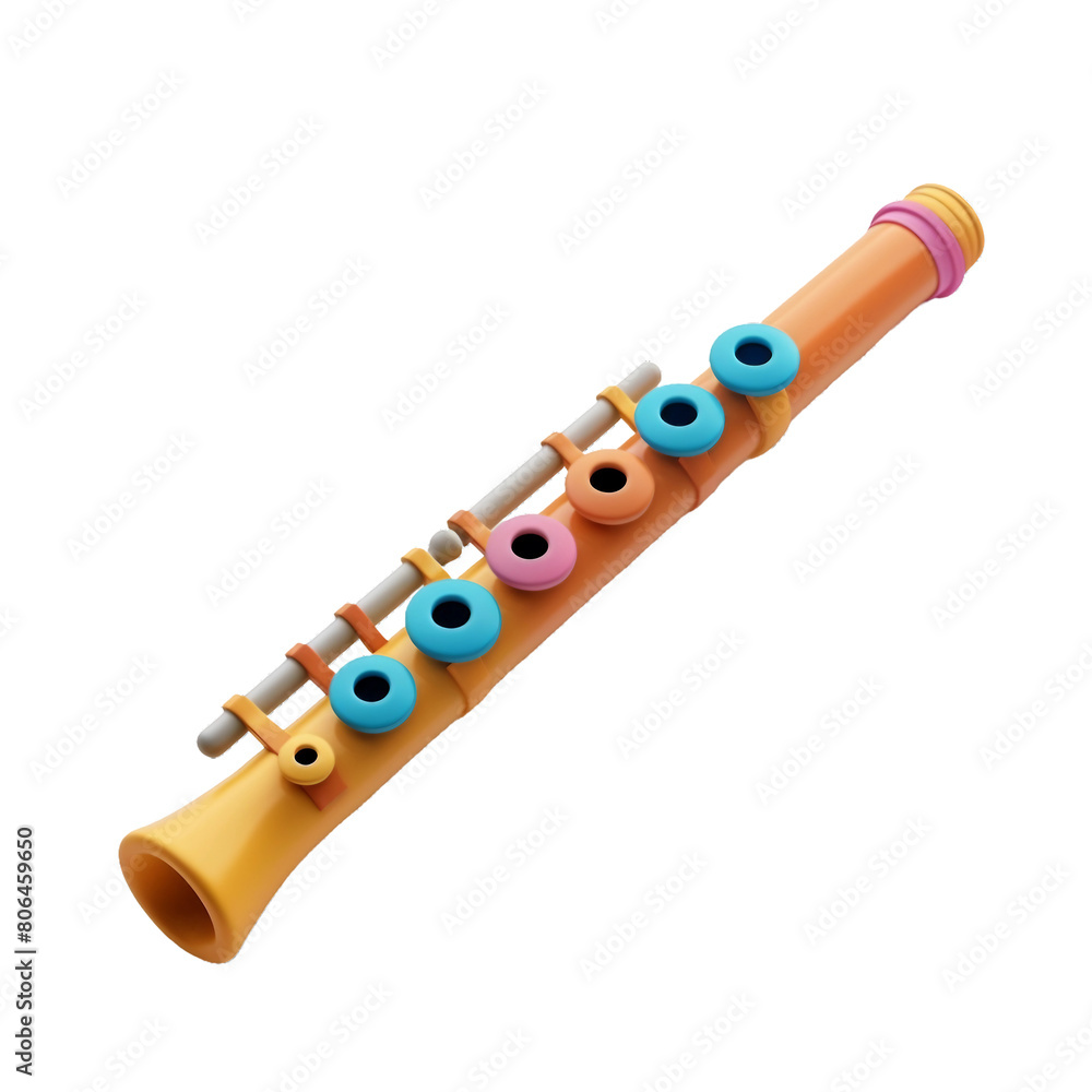Naklejka premium Flute, 3D, PNG, isolated object