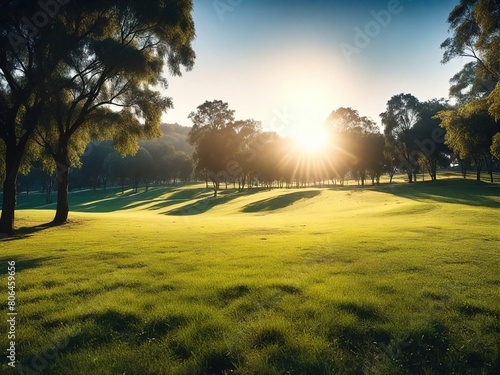 sunset in the park photo