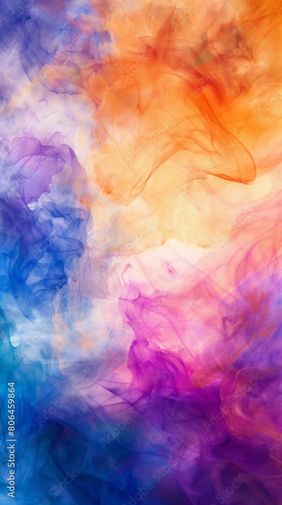 Fiery Symphony: A Colorful Abstract Painting of Flames on a Blue and Purple Canvas.