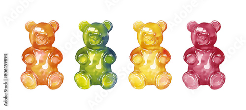 gummy bear watercolor digital painting good quality