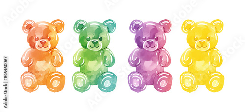 gummy bear watercolor digital painting good quality