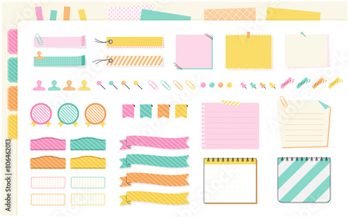 A set of bright and pop memo frames (vector)