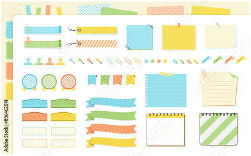 A set of bright and pop memo frames (vector)
