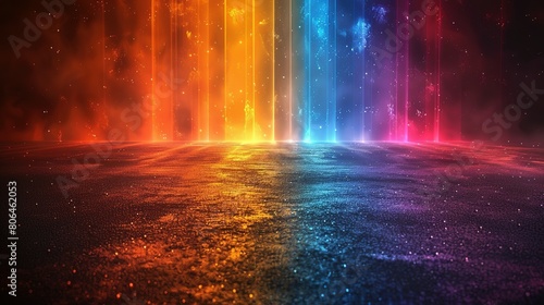 Celestial Radiance: Vibrant Rainbow Aura